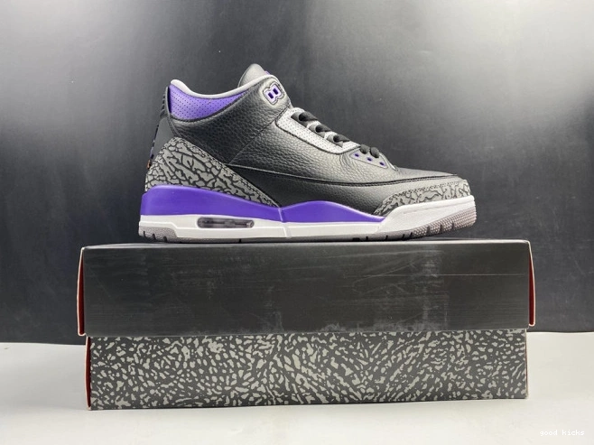 Rep Air Jordan 3 Court 050 Purple Retro CT8532 Black 0720
